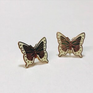 Vintage cloisonné butterfly earrings image 2