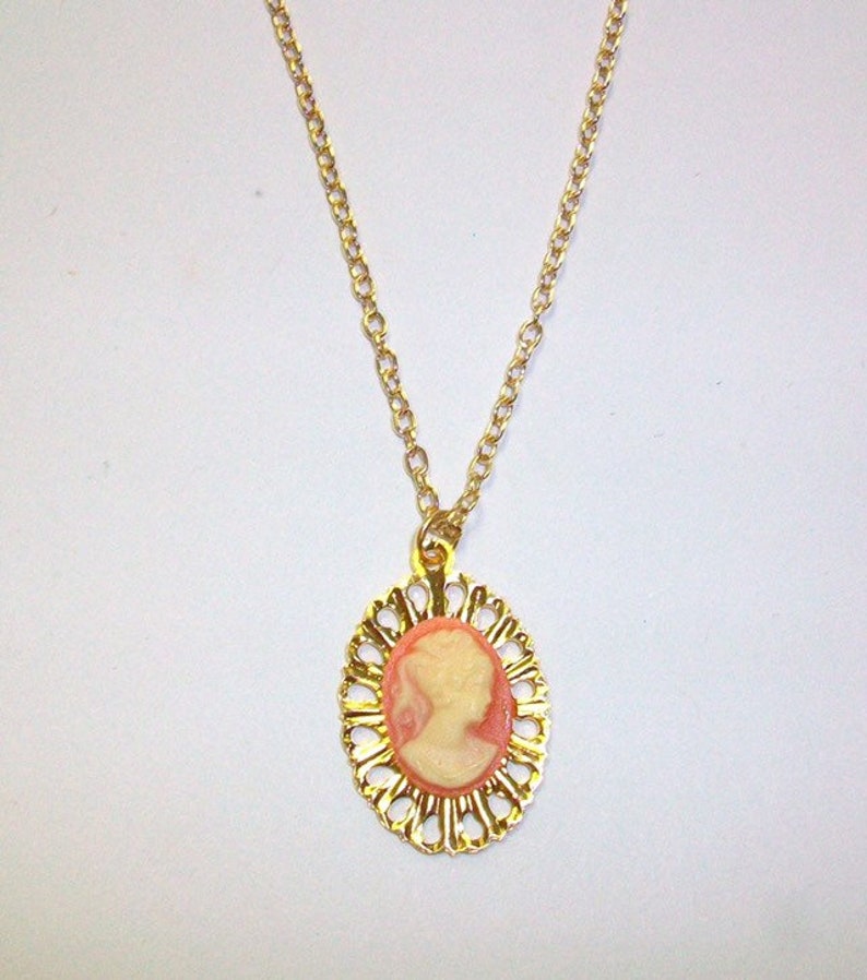 Vintage Cameo Necklace DEADSTOCK image 1