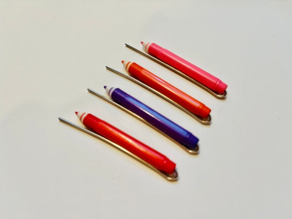 Set of four vintage 1980s colorful pencil bobby p… - image 3