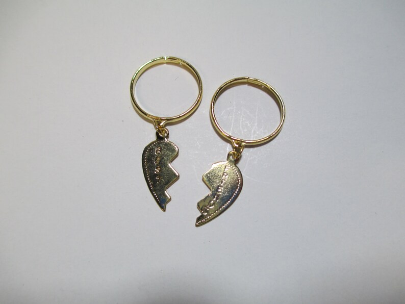 Vintage 80/'s Best Friend Adjustable Ring Set DEADSTOCK