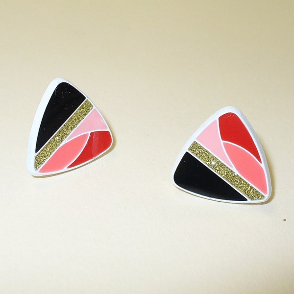 Vintage 80's Deco Style Earrings DEADSTOCK