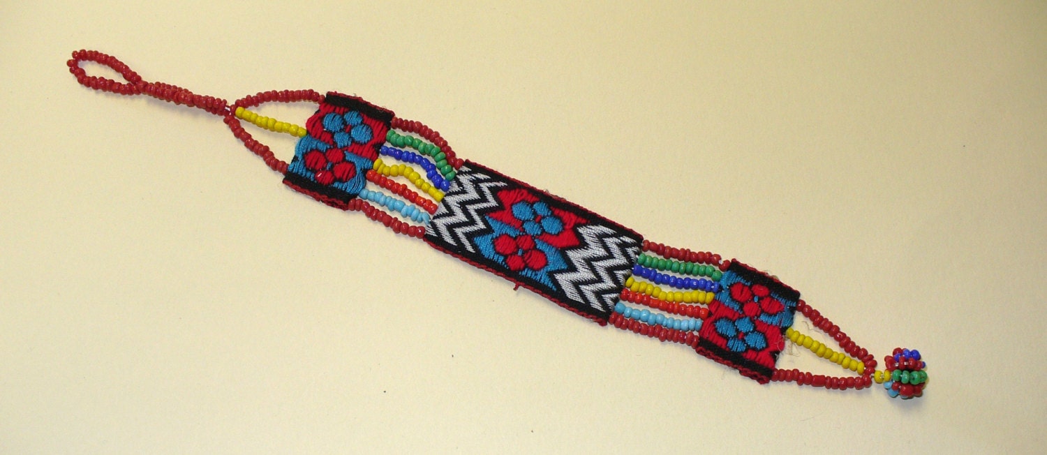 Vintage Seed Bead Tapestry Bracelet DEADSTOCK Etsy