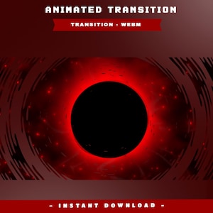 Dark Red Cloud Animated Stinger Transition Overlay Package, Red Black Stream Overlay, Energy Transition, Animated Vortex Transition Twitch