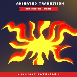 Fire Blast Animated Stinger Transition Overlay Package, Fire Flame Stream Transition, Fire Twitch Overlay, Burning Blazing Animated Overlay