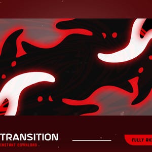 Liquid Animated Stinger Transition Overlay Package, Red Black Stream Transition, Gamer Twitch Transition, Dark Modern Animated Transition