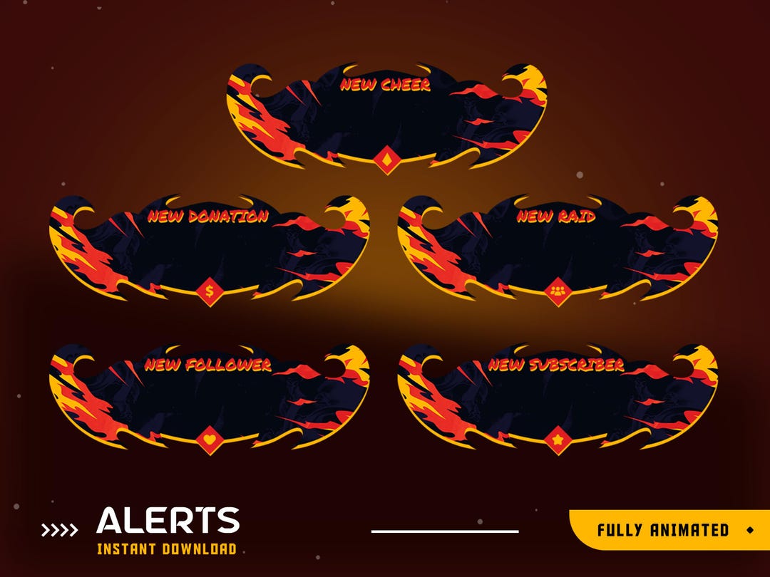 Fire Blast Animated Stream Alert Overlay Package, Animated Alert ...