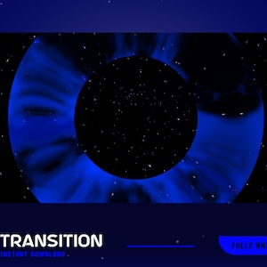 Anomaly Cloud Animated Stinger Transition Overlay Package, Blue Galaxy Transition Overlay, Neon Stream Transition, Lightning Cosmic Overlay