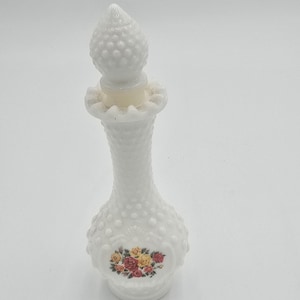 Decanter - Avon Hobnail Milk Glass Bud Vase - Vintage 1970s