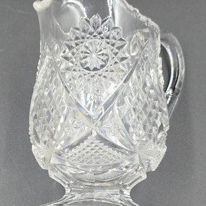 EAPG Clear Glass Pedestal Creamer – Early American Pressed Glass
