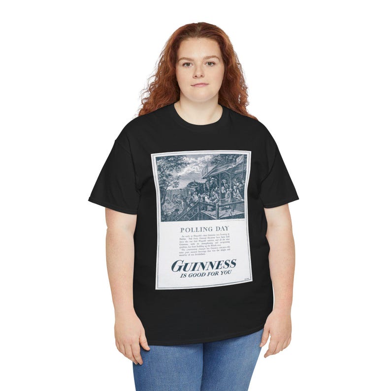 Polling Day Guinness Poster T-Shirt | Vintage Beer Ad Tee image 12