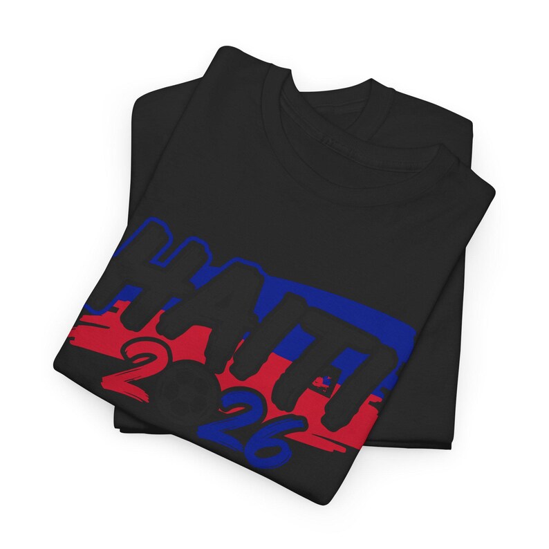 Haiti 2026 WORLD CUP Tee | Haitian Flag Colors, Football Graphic image 3