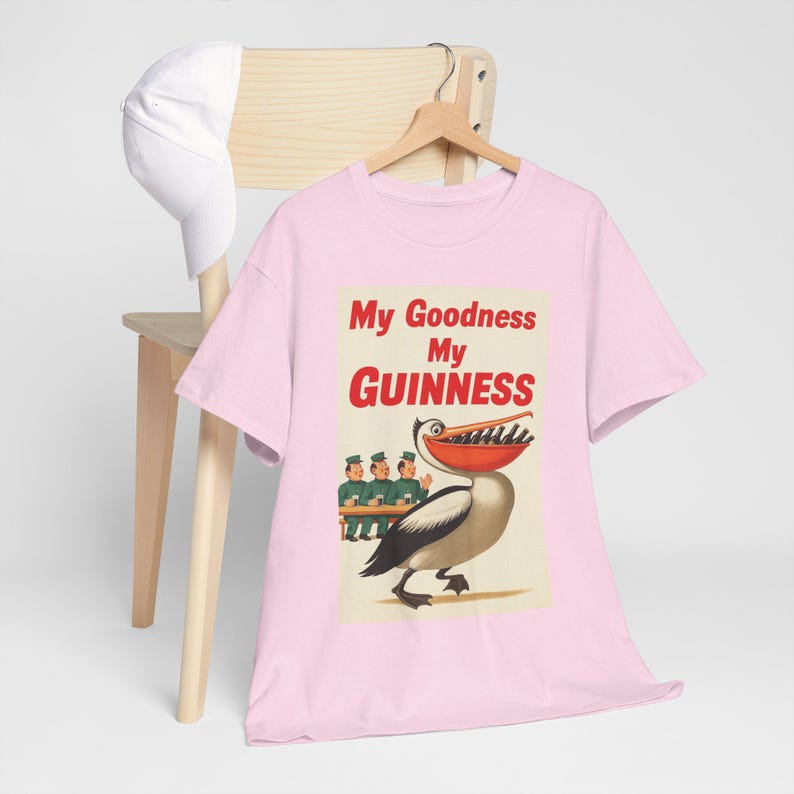 My Goodness My Guinness pelican tee | Vintage beer ad T-Shirt image 12