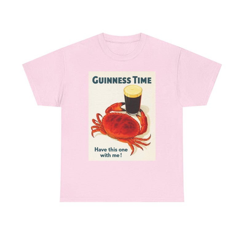T-shirt d'affiche de crabe Guinness Time | T-shirt graphique bière rétro image 6