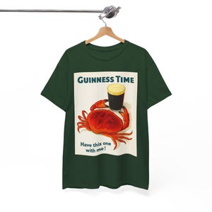 T-shirt d'affiche de crabe Guinness Time | T-shirt graphique bière rétro image 10