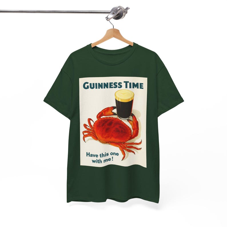 T-shirt d'affiche de crabe Guinness Time | T-shirt graphique bière rétro image 10