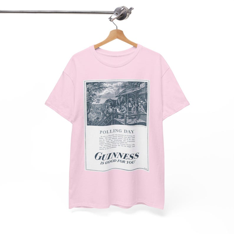 Polling Day Guinness Poster T-Shirt | Vintage Beer Ad Tee image 4