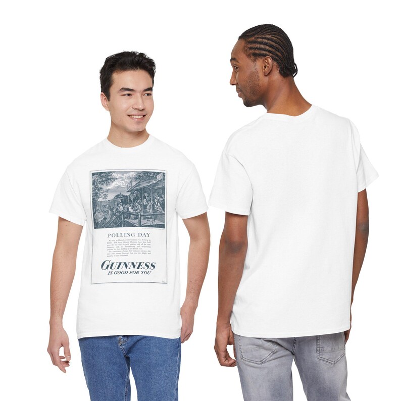 Polling Day Guinness Poster T-Shirt | Vintage Beer Ad Tee image 16