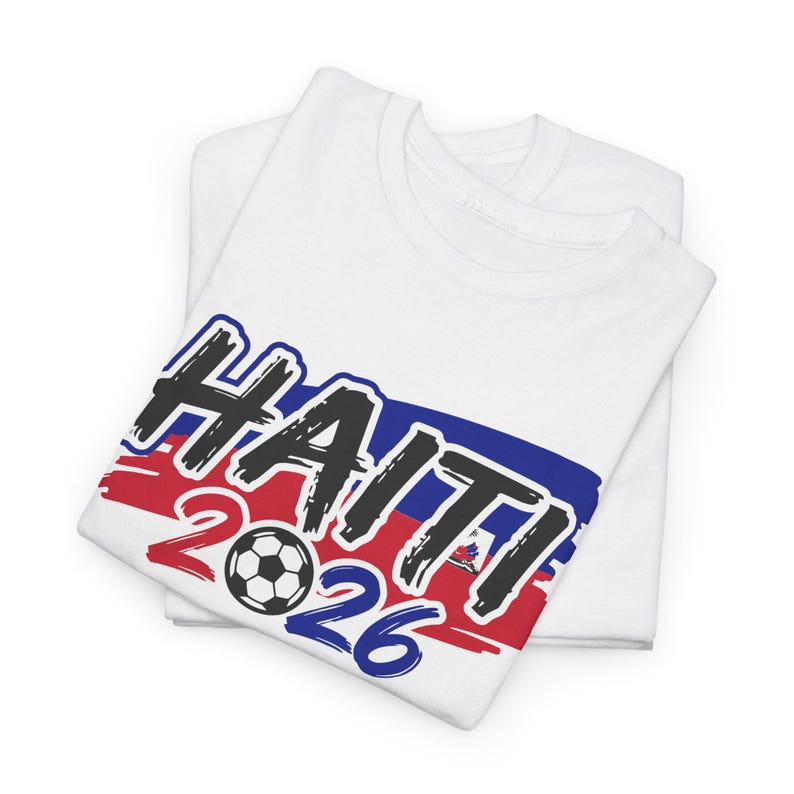 Haiti 2026 WORLD CUP Tee | Haitian Flag Colors, Football Graphic image 2