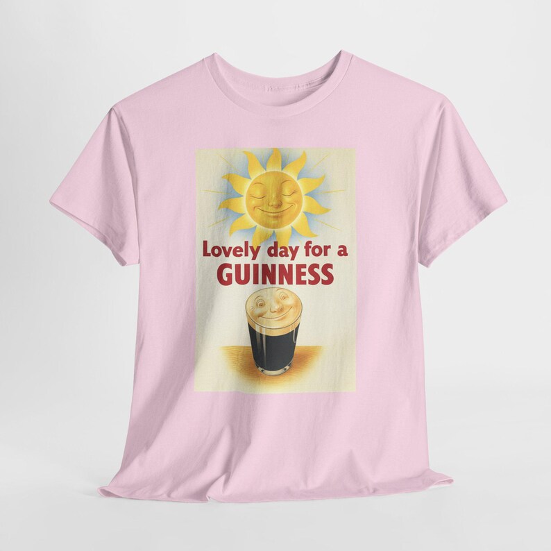 Guinness Sun Pint Graphic T-Shirt | Retro Beer Poster Tee image 8