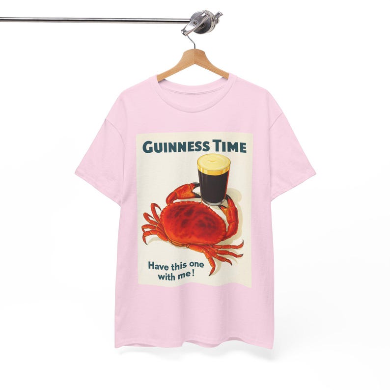 T-shirt d'affiche de crabe Guinness Time | T-shirt graphique bière rétro image 11