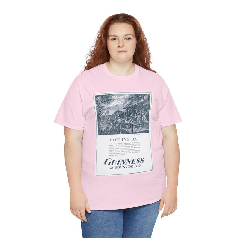 Polling Day Guinness Poster T-Shirt | Vintage Beer Ad Tee image 14