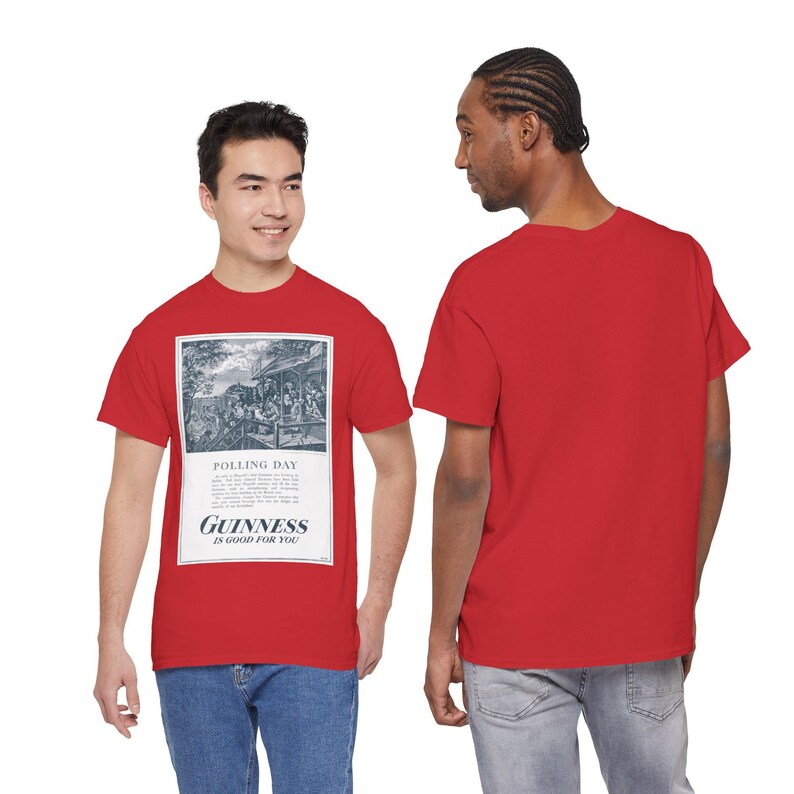Polling Day Guinness Poster T-Shirt | Vintage Beer Ad Tee image 20