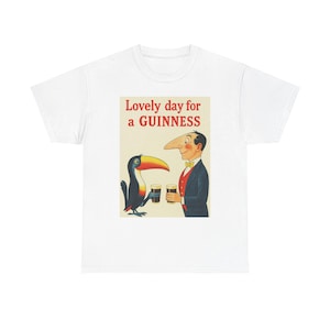Guinness Toucan Retro Poster T-Shirt | Vintage Pub Charm Tee image 1