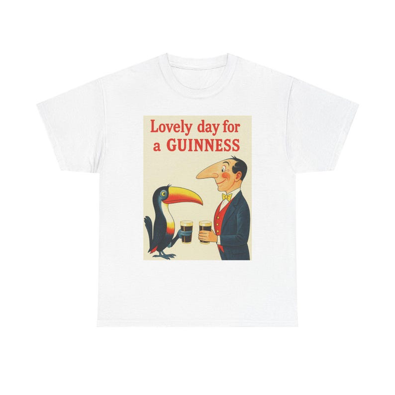 Guinness Toucan Retro Poster T-Shirt | Vintage Pub Charm Tee image 1