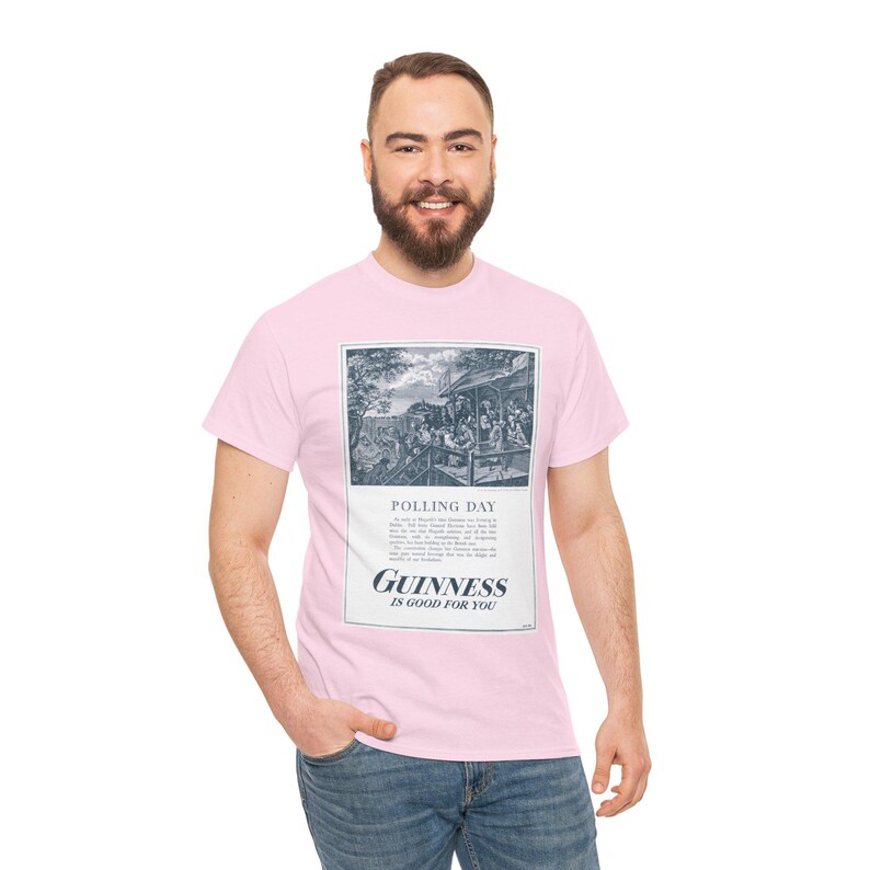 Polling Day Guinness Poster T-Shirt | Vintage Beer Ad Tee image 9