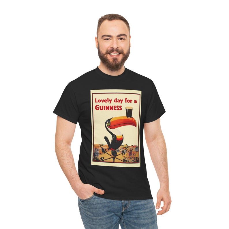 Guinness Toucan Poster Tee | Vintage Beer Ad T-Shirt image 9