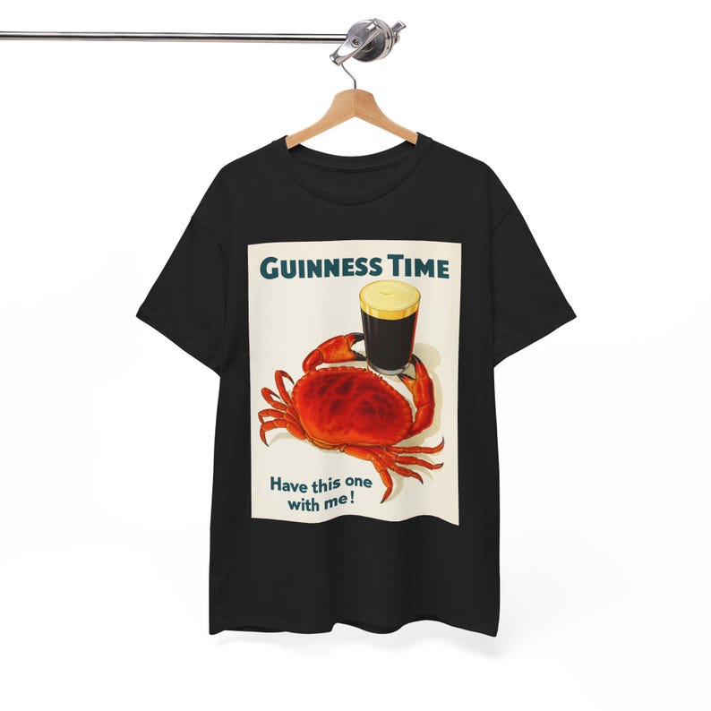 T-shirt d'affiche de crabe Guinness Time | T-shirt graphique bière rétro image 8