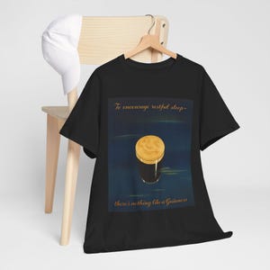 Moonlit Guinness Glass tee | Vintage beer poster, nighttime brew design image 2