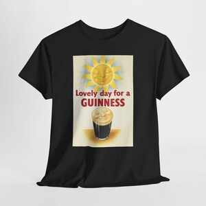 Guinness Sun Pint Graphic T-Shirt | Retro Beer Poster Tee image 3