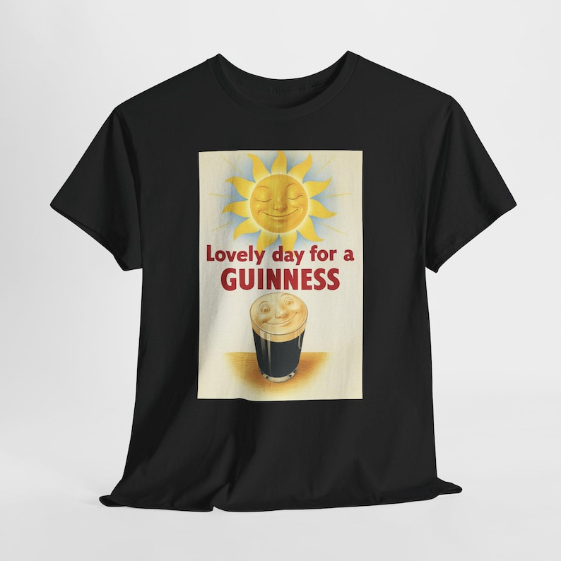 Guinness Sun Pint Graphic T-Shirt | Retro Beer Poster Tee image 3