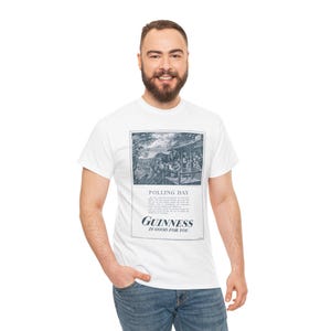 Polling Day Guinness Poster T-Shirt | Vintage Beer Ad Tee image 6