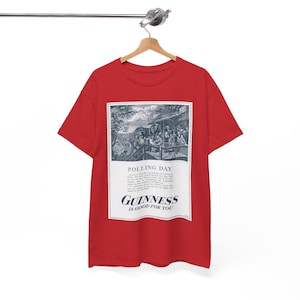 Polling Day Guinness Poster T-Shirt | Vintage Beer Ad Tee image 5