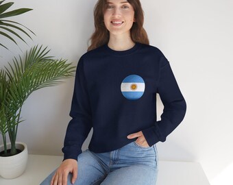 Argentina 2026 World Cup Crewneck Sweatshirt | Embroidered Flag, Hand-Painted Back Design