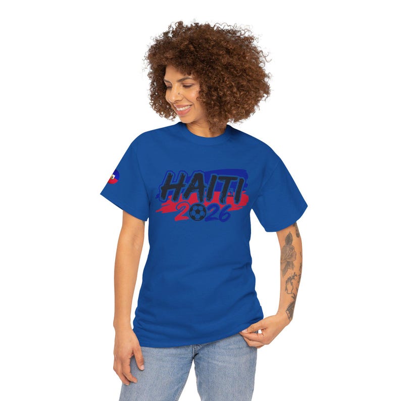 Haiti 2026 WORLD CUP Tee | Haitian Flag Colors, Football Graphic image 11