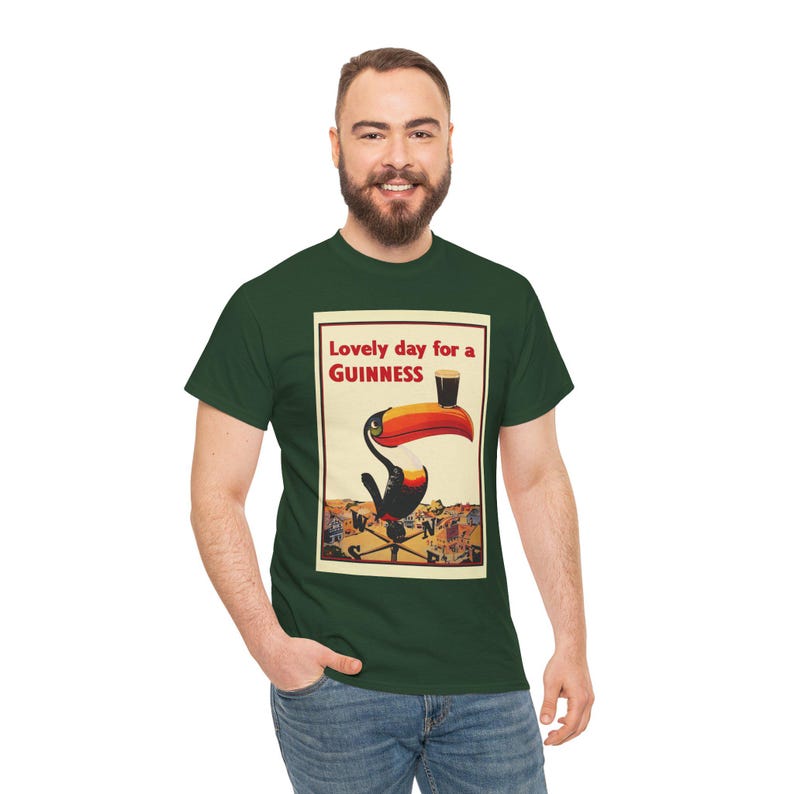 Guinness Toucan Poster Tee | Vintage Beer Ad T-Shirt image 11