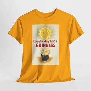 Guinness Sun Pint Graphic T-Shirt | Retro Beer Poster Tee image 5
