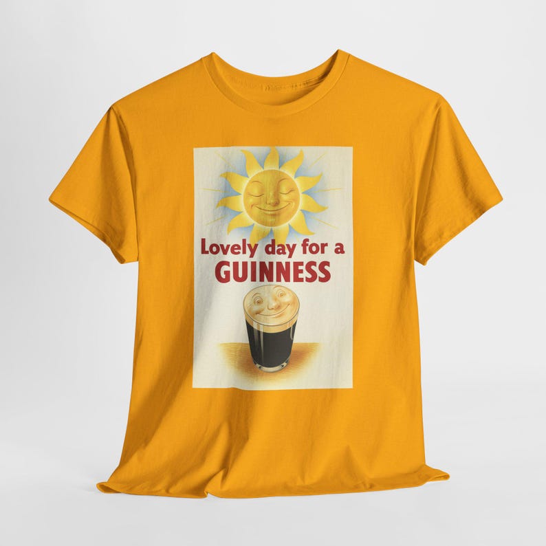 Guinness Sun Pint Graphic T-Shirt | Retro Beer Poster Tee image 5