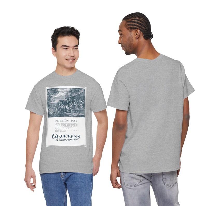Polling Day Guinness Poster T-Shirt | Vintage Beer Ad Tee image 18