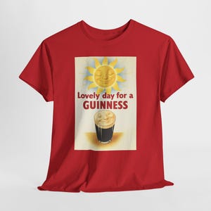 Guinness Sun Pint Graphic T-Shirt | Retro Beer Poster Tee image 9