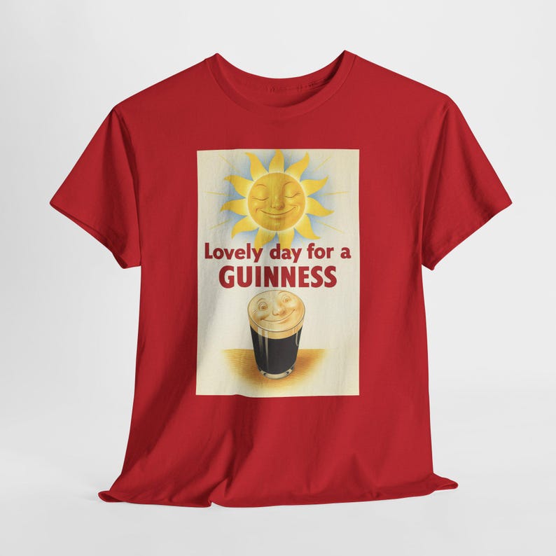 Guinness Sun Pint Graphic T-Shirt | Retro Beer Poster Tee image 9