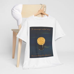 Moonlit Guinness Glass tee | Vintage beer poster, nighttime brew design image 1