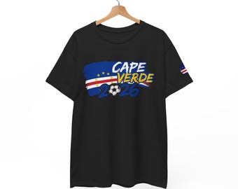 Cape Verde 2026 Soccer Flag T-Shirt | Cape Verdean Football Tee