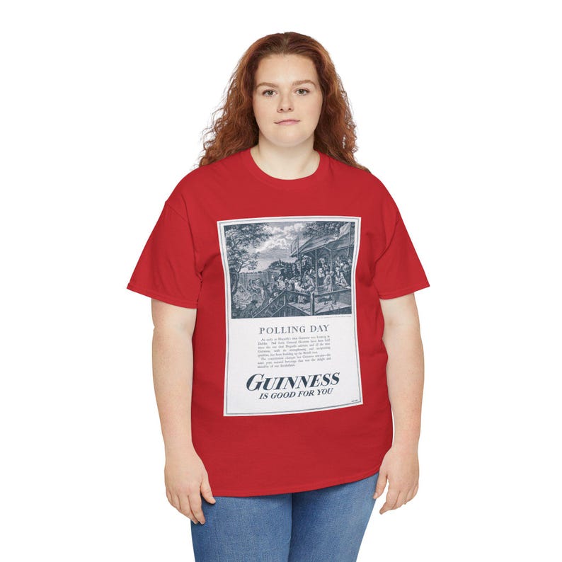 Polling Day Guinness Poster T-Shirt | Vintage Beer Ad Tee image 15