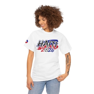 Haiti 2026 WORLD CUP Tee | Haitian Flag Colors, Football Graphic image 1