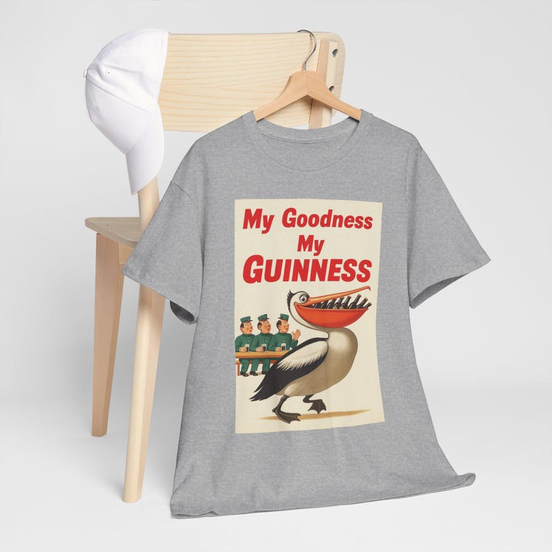 My Goodness My Guinness pelican tee | Vintage beer ad T-Shirt image 10
