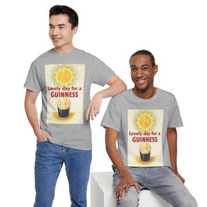 Guinness Sun Pint Graphic T-Shirt | Retro Beer Poster Tee image 20